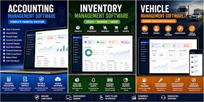 develop accounting inventory and vehicle management software