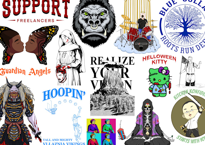 create custom illustrations for your tshirt and merch designs