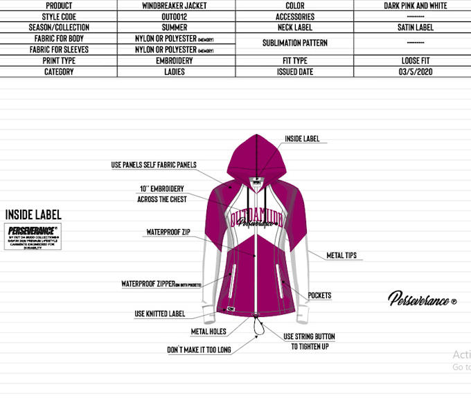 make design sheet and clothing and apparel mockups