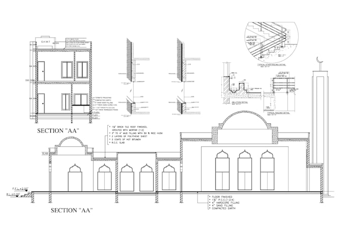 draw 2d floor plan site plan section elevation in 12 hours