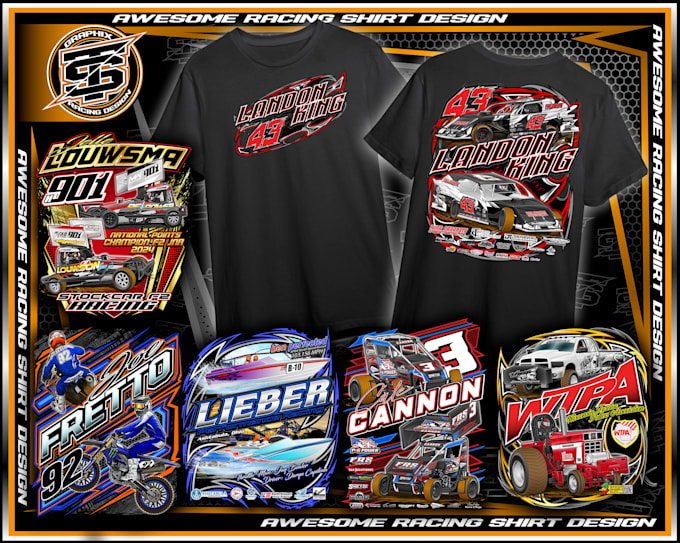 create racing illustration for t shirt design