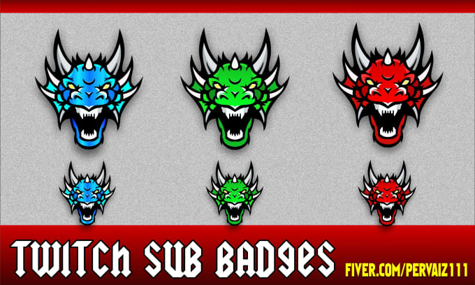 Design express custom twitch sub badges,emotes,text emotes ...