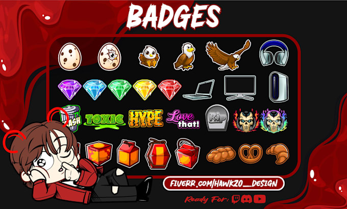 create custom sub badges twitch or sticker