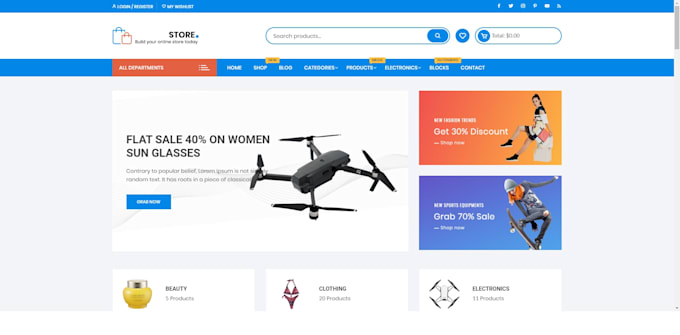 develop an ecommerce website in wordpress