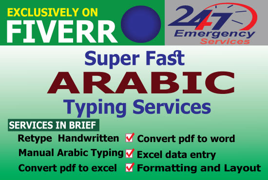 do super fast arabic typing and typist job