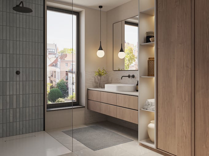 design and render a high end 3d interior for your project