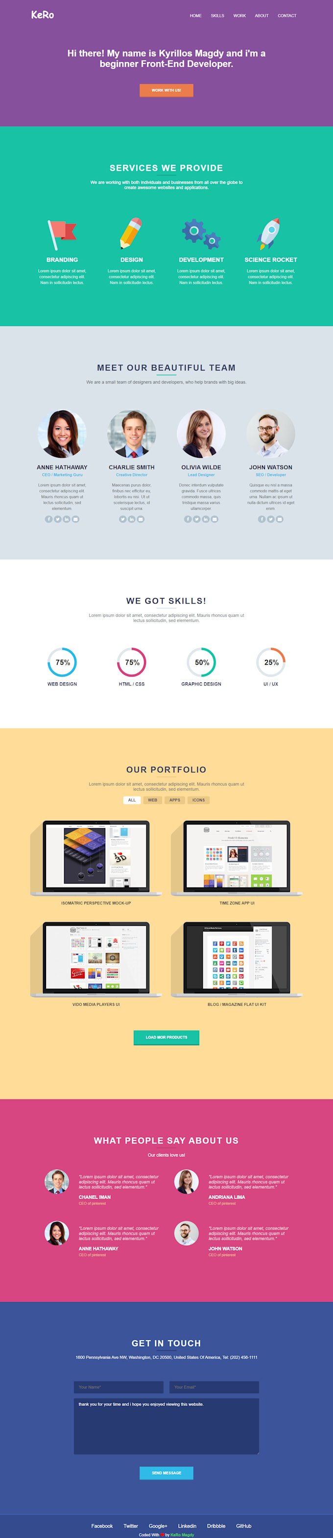Create a responsive single page website using html5 css3 bootstrap by ...
