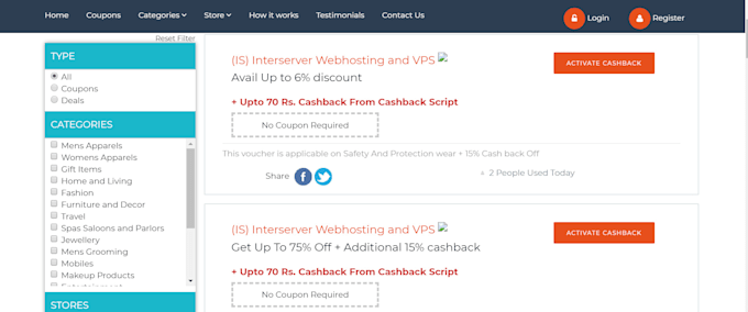 develop cashback website in less cost