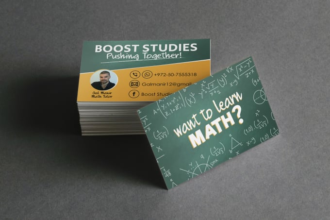 Design Cool Business Cards For Private Tutors In Math Physics English By Lirannotik