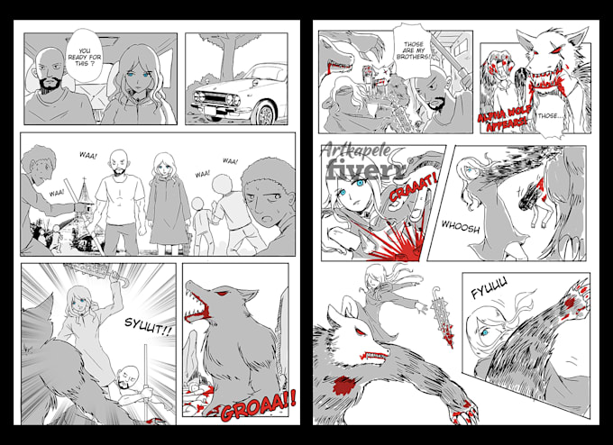 draw fantastic manga anime from script concept with my style