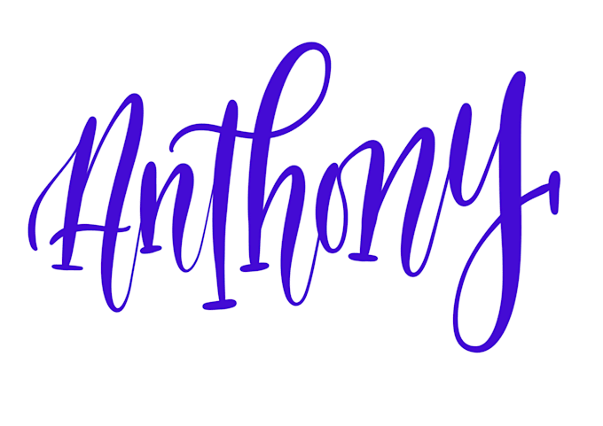 Anthony in cursive tattoo | Orangetattooshop.com