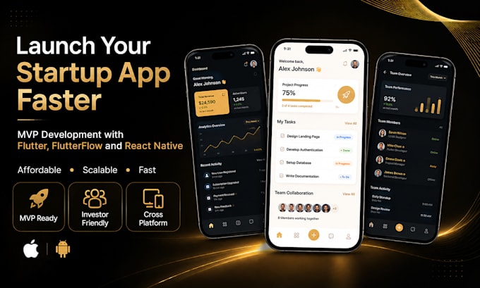 build mobile app using flutterflow, flutter developer, react native developer