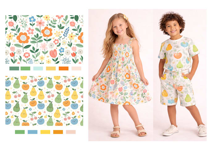 create a cute, seamless pattern for kids apparel and packaging
