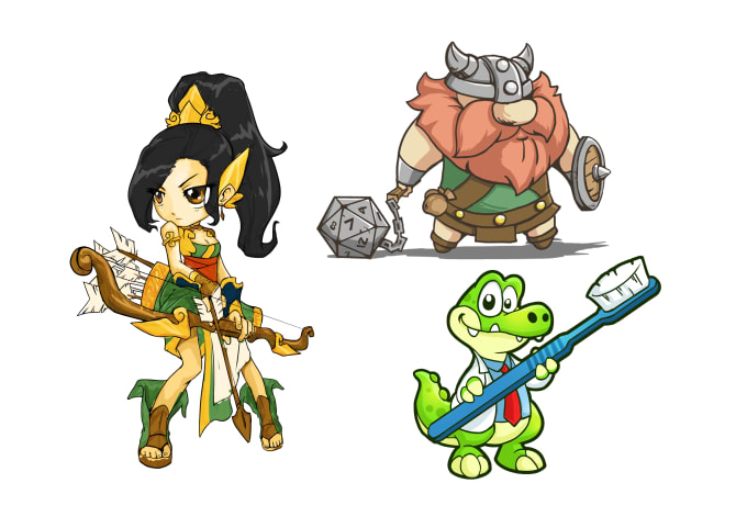 create character design in cartoon and anime style