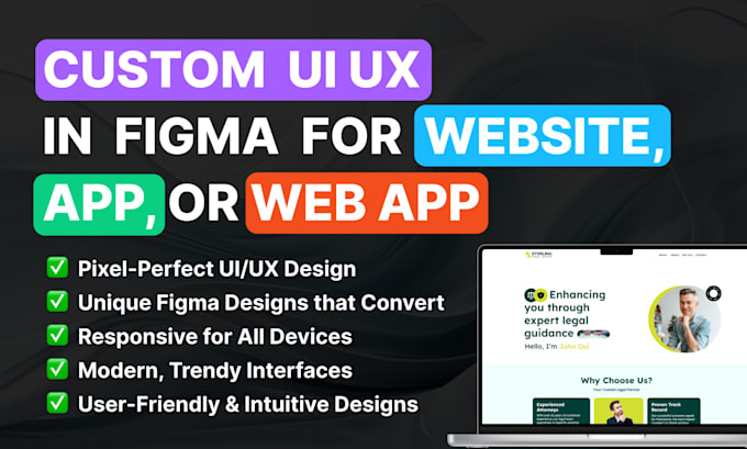 design custom UI UX in figma for website, app, or web app