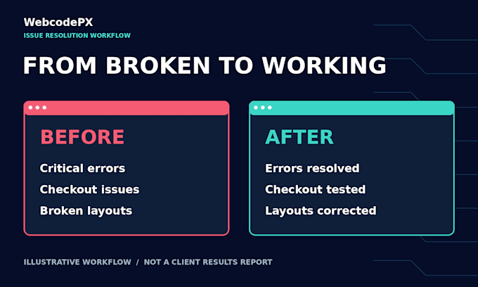 fix wordpress errors, elementor bugs, woocommerce issues, or layout errors