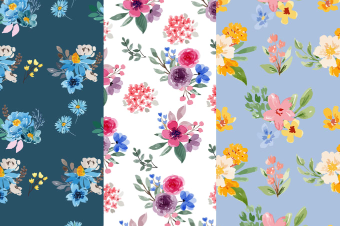 make custom hand drawn seamless watercolor pattern for you