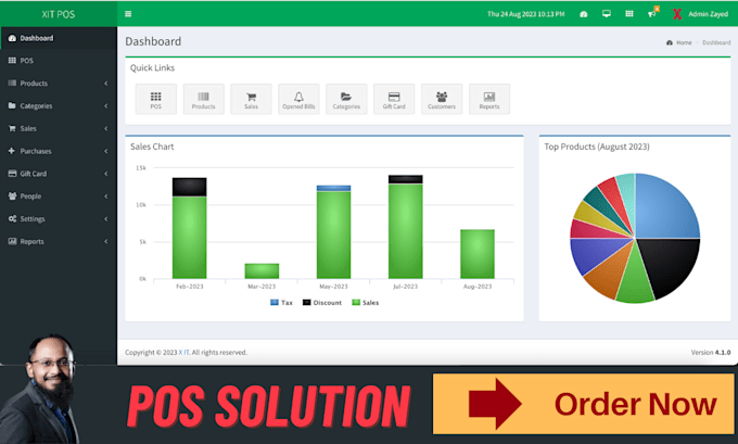 develop and fix admin panel of your erp, pos software