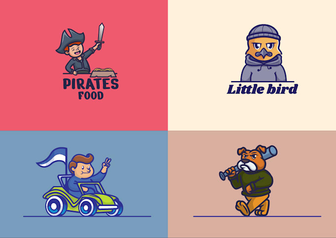 draw cute simple 2d cartoons and animal illustrations