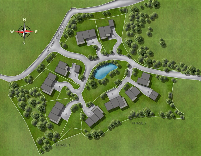 do architectural site plan rendering and layout drawings