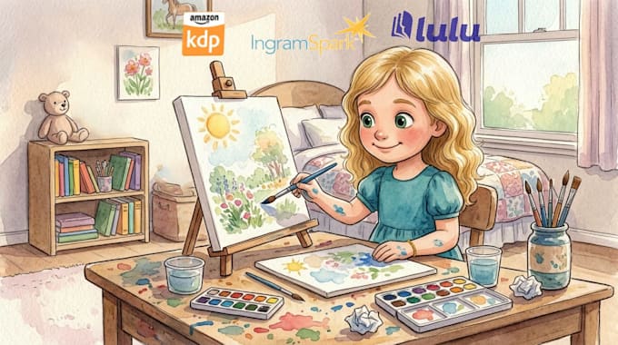 draw watercolor childrens illustration for self publishing