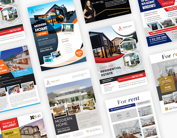 design flyer for business, real estate, gym, corporate, cleaning, medical, tax