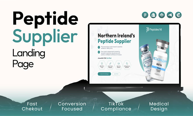design, redesign a modern research peptide website and peptide store
