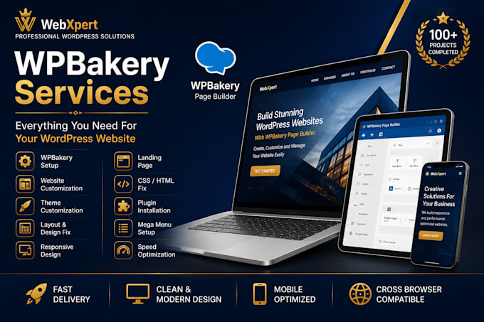 customize, redesign and fix wordpress wpbakery website