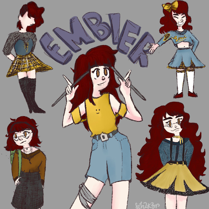 Draw your described character art in my style by Sch2k3r Fiverr