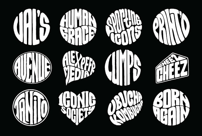 make hand drawn shape typography logo