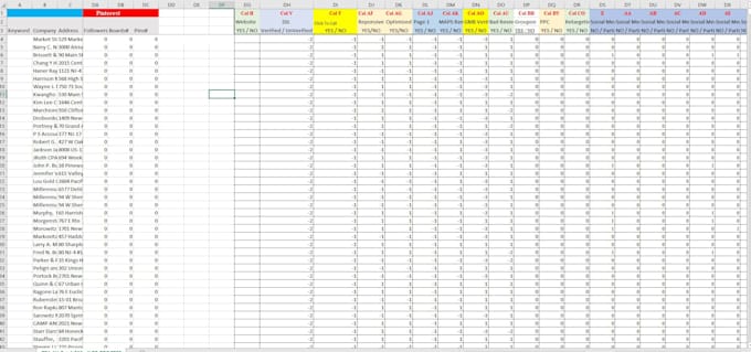 provide any service in microsoft excel