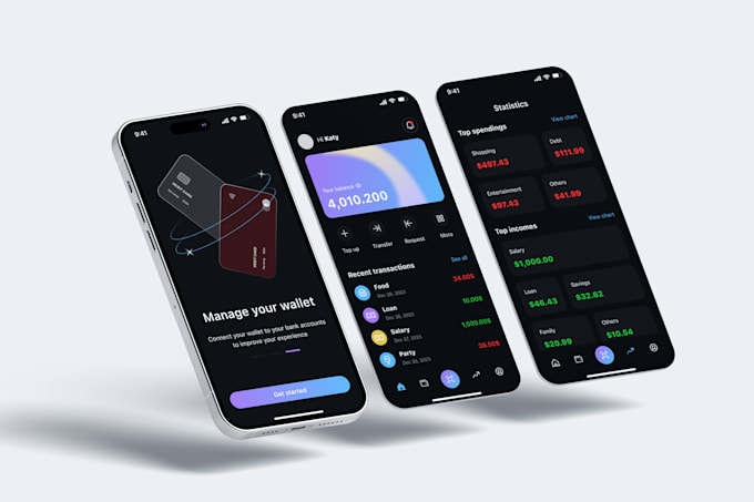 design android and ios application in flutter or reactnative