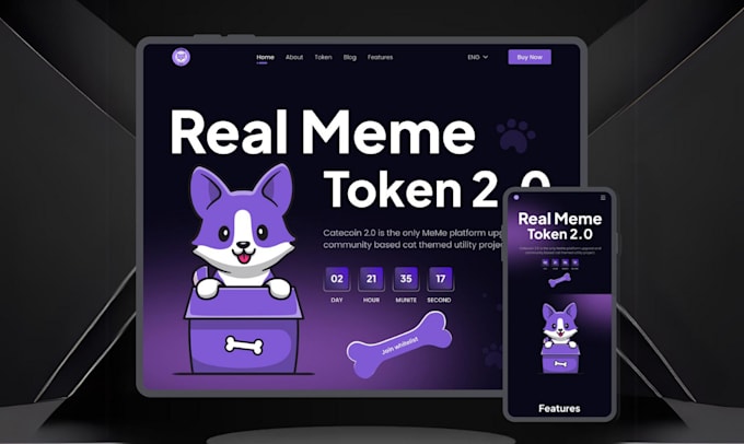 create crypto token website, coin or meme website