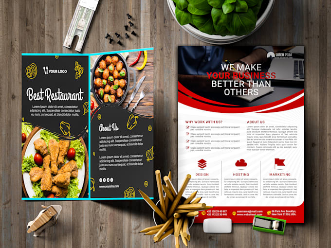 create bifold, trifold brochure and flyer design