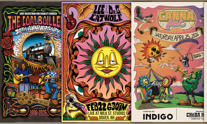 create poster illustration for your event or band concert