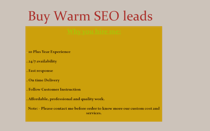 provide warm SEO leads on daily basis