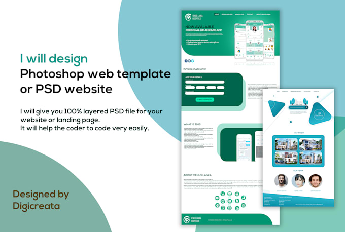 Psd File Website Do psd website or web design mockup or psd template by Digicreata | Fiverr
