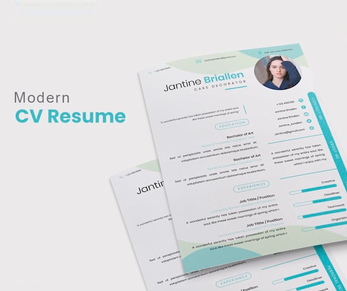 Design Your Modern And Eye Catchy Cv Resume In 24hs By Julian12lp