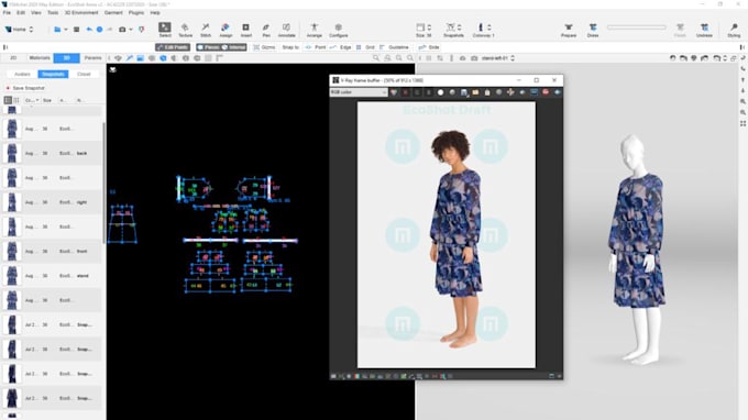 create 3d garment design using browzwear vstitcher with realistic fit simulation
