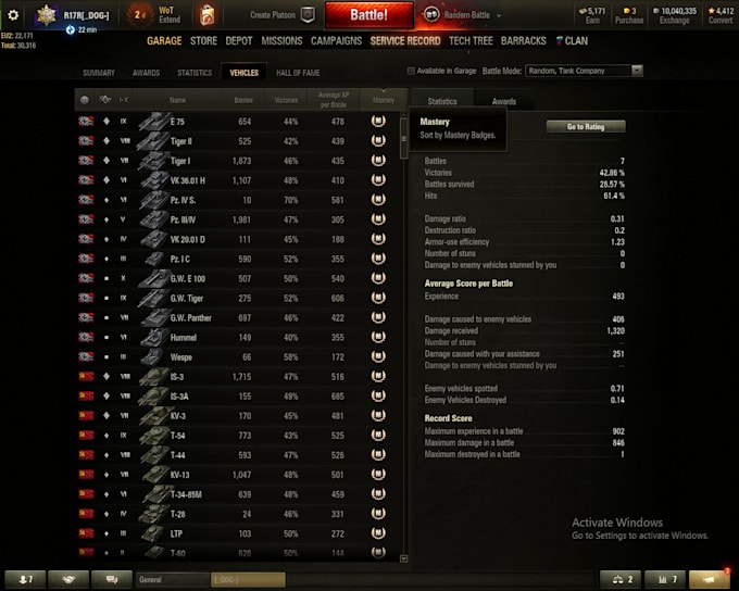 Grind credits for you in world of tanks by Redmasterbg Fiverr