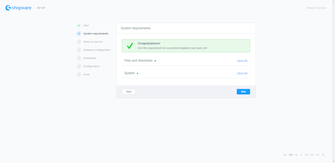 setup shopware ecommerce online store
