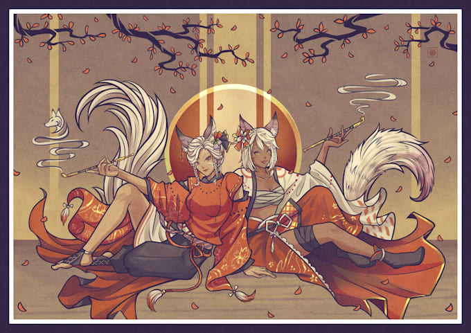 draw a unique oriental or classic asian style illustration