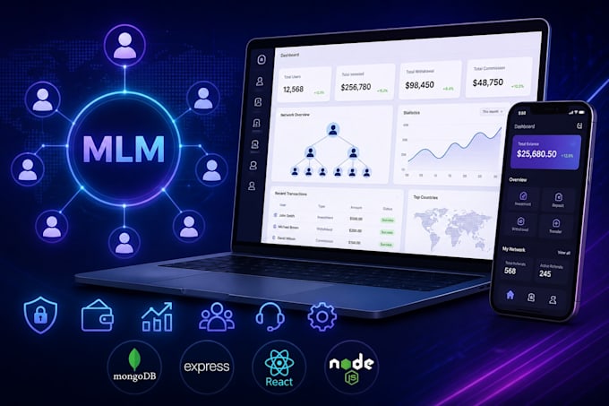 design a custom MLM website secure and fast performance using mern stack