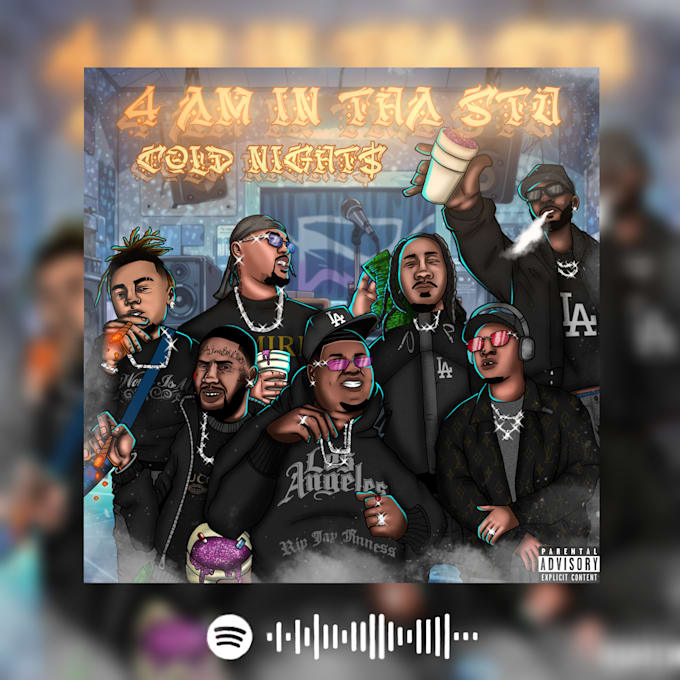draw a cartoon cover art, single, mixtape or album cover
