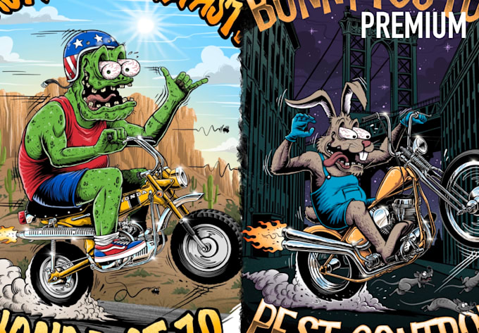 create motorcycle or kustom kulture artwork design