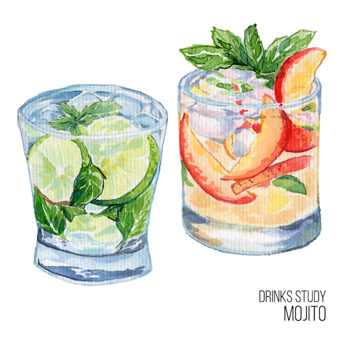 draw food illustration using watercolor