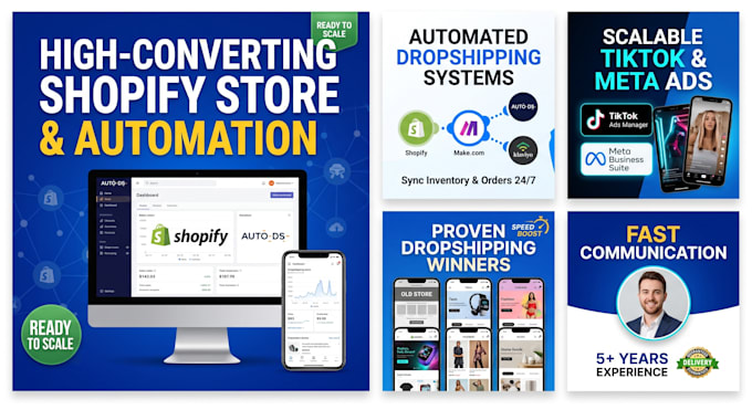 build dropshipping sales funnel with autods tiktok ads pro, shopify cro expert