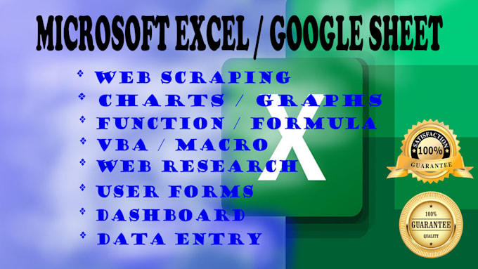 provide excellent service in excel function, vba, macro