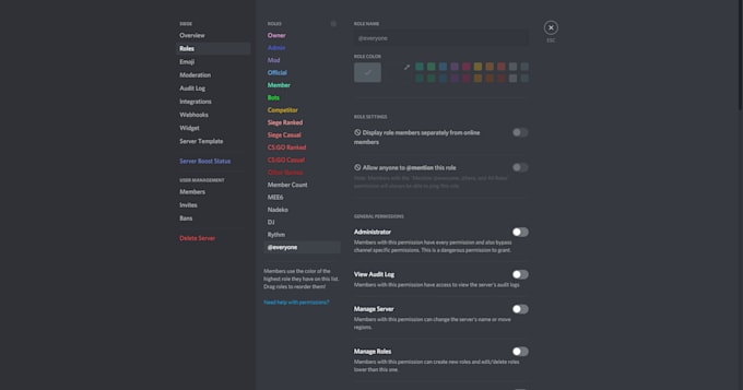 create a functional discord server for you