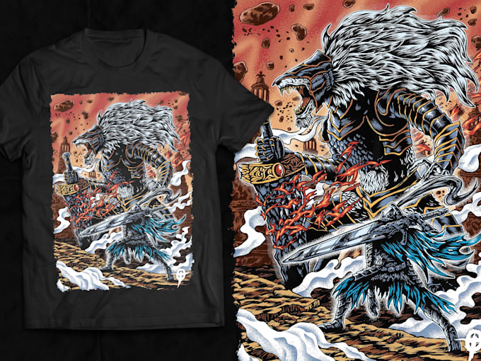 design creepy horror tshirt illustration